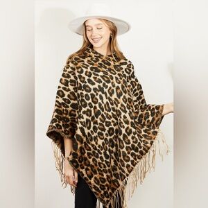 Leopard Print Fringe Wrap